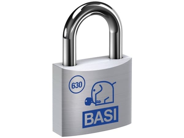 BASI 6300-6000, Perinteinen riippulukko, Avainlukko, Sarjoitettu avain, Hopea, Alumiini, Karkaistu teräs