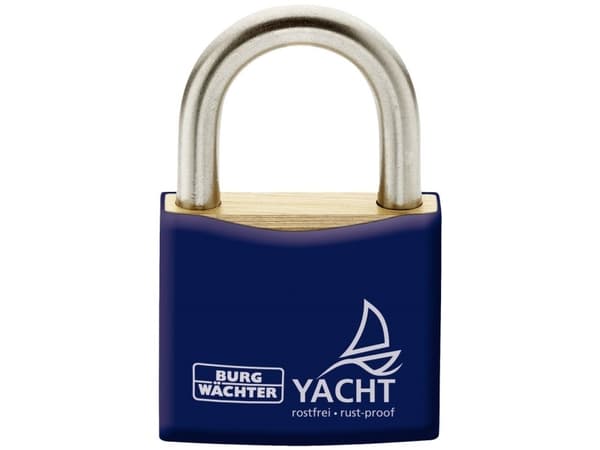 BURG-WÄCHTER 460 Yacht, Perinteinen riippulukko, Avainlukko, Ei-sarjoitettu avain, Aita, Oma säilytystila, Shed, Sininen, Metallinen, Messinki, Muovi