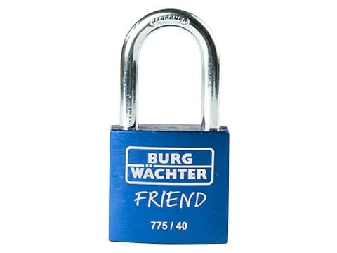 BURG-WÄCHTER 775 40 Friend, Tavallinen riippulukko, Avainlukko, Sininen, Alumiini, Ruostumaton teräs, U-muotoinen