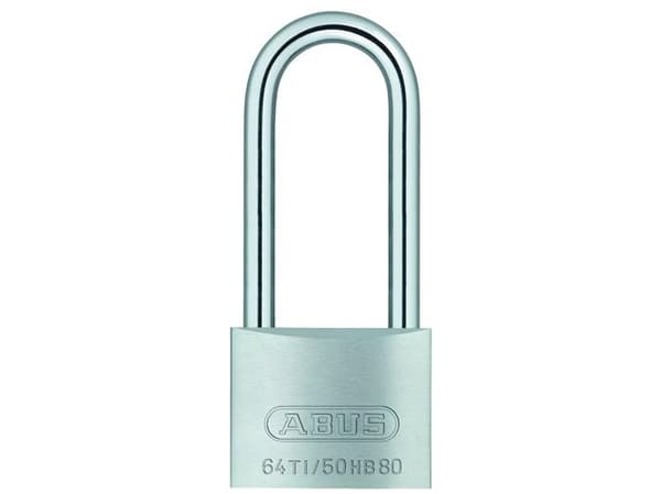 ABUS titalium hængelås 64TI/50, høj bøjle 80 mm