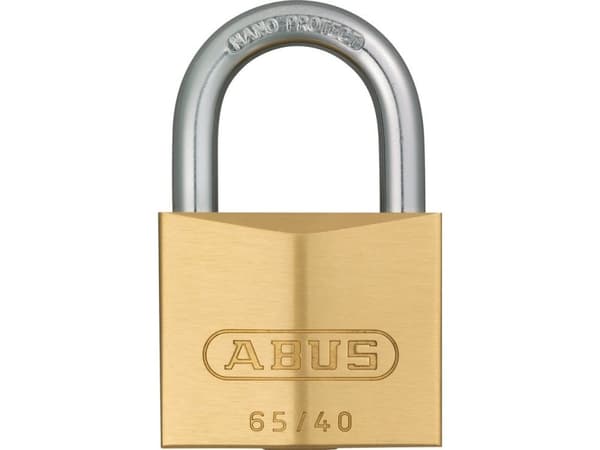 ABUS 65/40 KD, Konventionellt hänglås, Tangentlås, Olika låsning, mässing, mässing, Stål