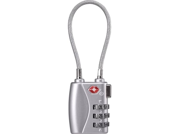 Sygonix SY-5044450 Kabellås 33 mm TSA Sølv Kombinationslås