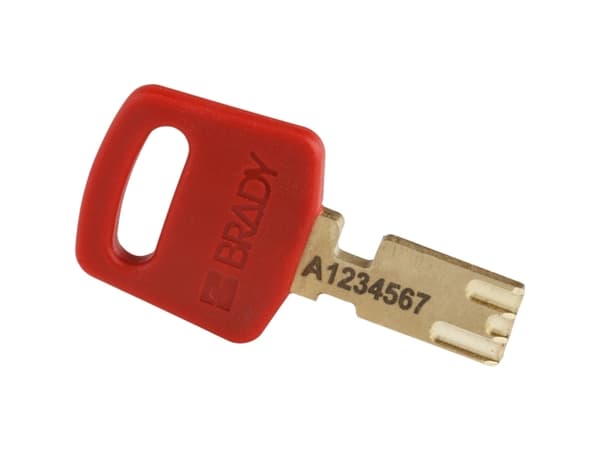 Brady 150180, Tradisjonell, Nøkkellås, Bruk flere nøkler, Rød, Nylon, Plast