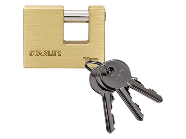 Stanley 81090 371 401 hänglås 50 mm mässing, stål nyckellås
