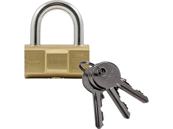 Stanley Padlock 50mm, brass barrel, anti-lock pin for ext.