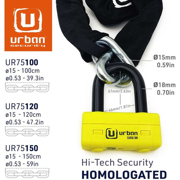 Urban Security U-lås Mini Ur75 Gul