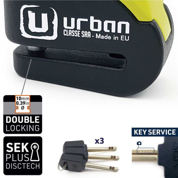 Urban Security Larm+varning Sra Skivlås Ur10 Gul
