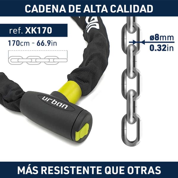 Urban Security Xk 170 Ketju Lukko Musta 170 cm