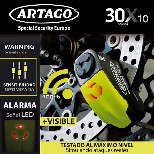 Artago Hälytys + Varoituslevyn Lukitus 30x10 Musta