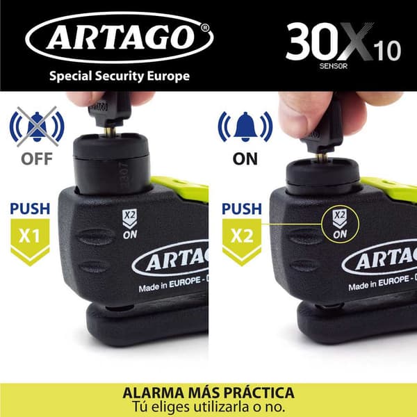 Artago Hälytys + Varoituslevyn Lukitus 30x10 Musta