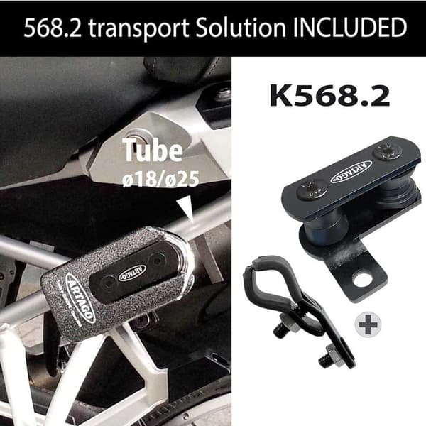 Artago 568.2 Lukko Tuki+69t/b Pakkaus Bmw R1200gs Disc Lukko Hopeinen