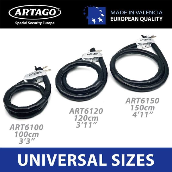 Artago Hälytysketjun Lukko Art6120 Musta 120 cm