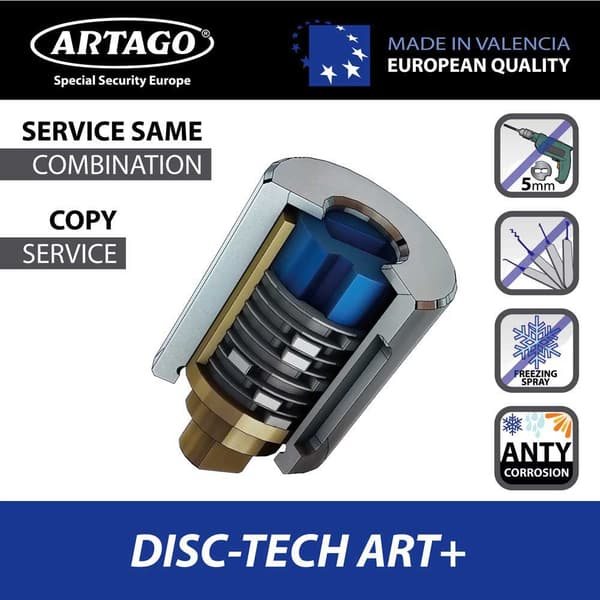 Artago Ketjun Lukko Levyn Lukitus 14.120+69t/b Musta