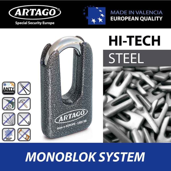 Artago Ketjun Lukko Levyn Lukitus 14.120+69t/b Musta