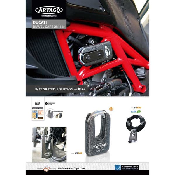 Artago Lukitustuki Integration Kit Ducati 796/1100 Evo+silentblok For 69 Hopeinen