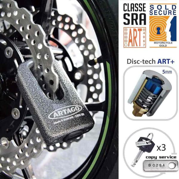 Artago K 103 Kawasaki Z900 Stöd+69t/b Kawasaki Z900 Skivlås Silver