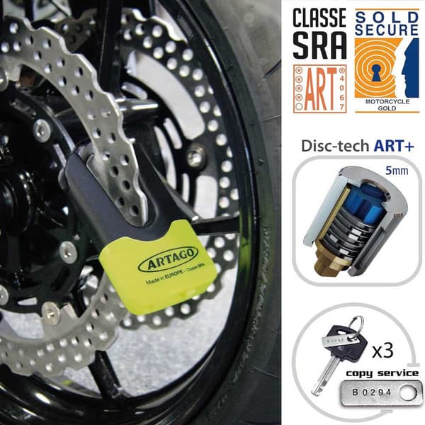 Artago K 103 Kawasaki Z900 Stöd+69x Kawasaki Z900 Skivlås Gul