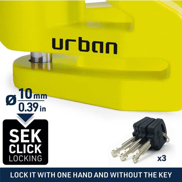 Urban Security Disklås Ur206y Gul