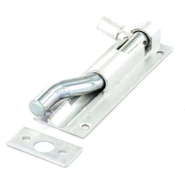 Securit Dörrbult i aluminium med hals Silver 75mm