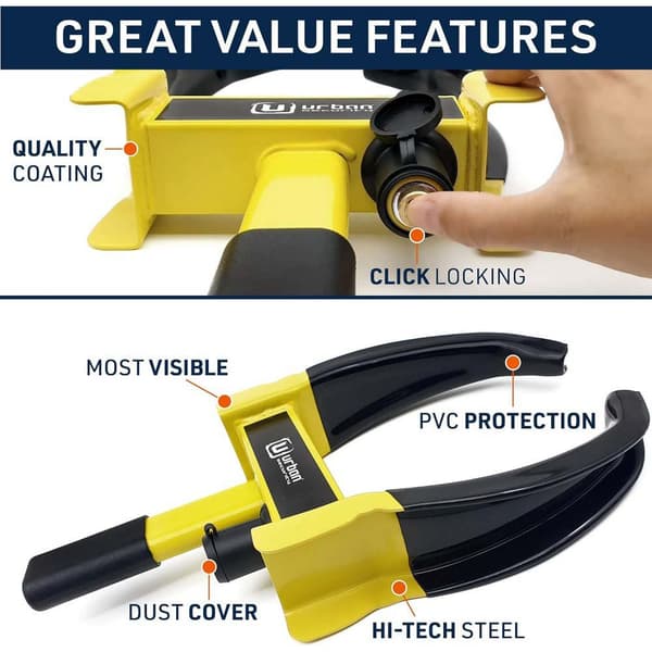Urban Security Wheel Clamp Lås Paket Gul