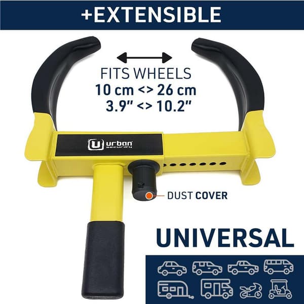 Urban Security Wheel Clamp Lås Paket Gul