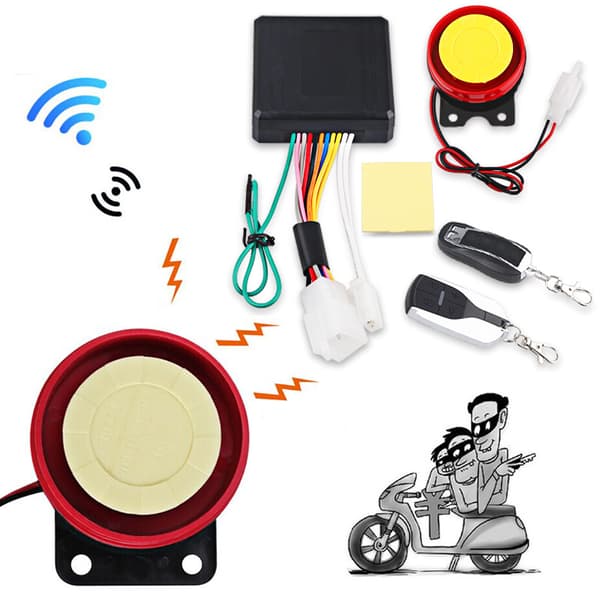 Motorcykel Tyverialarm System, Fjernbetjent Motorstart, Justerbar Stød Sensor, Nødalarm