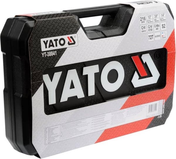 YATO YT-38841 1/4", 3/8", 1/2" hylsnyckelsats