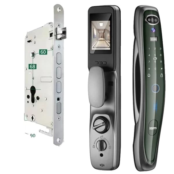 Smart Dørlås, 3D Ansigtsgenkendelse, Fingeraftryk Adgangskode Lås op, Q8R-Gold-30-240-6068