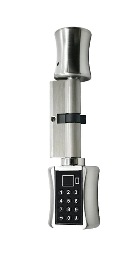 Smart Dørlås, TUYA App Integration, Fingeraftryksgenkendelse, Sølv, 80mm Silver