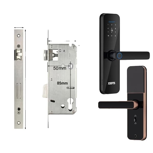 Smart Dørlås, Biometrisk Fingeraftryk Låsning, WiFi Forbindelse, 240x22(4085), Sort