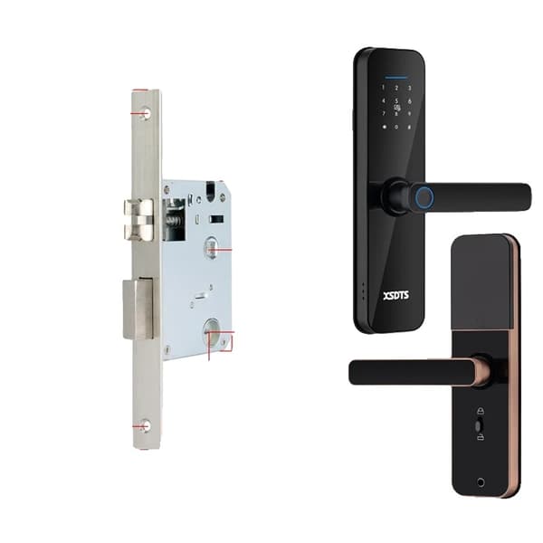 Smart Dørlås, Biometrisk Fingeraftryk Låsning, WiFi Forbindelse, 240x22(4085), Sort