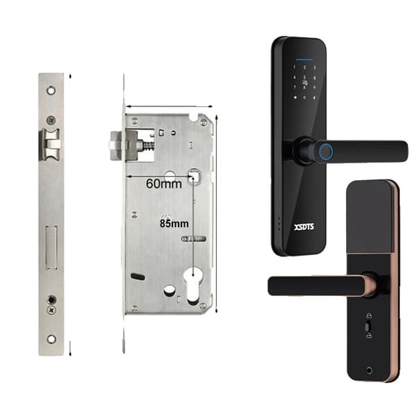 Smart Dørlås, Biometrisk Fingeraftryk Låsning, WiFi Forbindelse, 240x22(4085), Sort