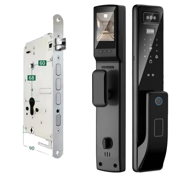 XSDTS Digital Dørklås, 6 Låsemetoder, Indgraveret Legeringsmateriale,3DR-DF11-Grå-280-R