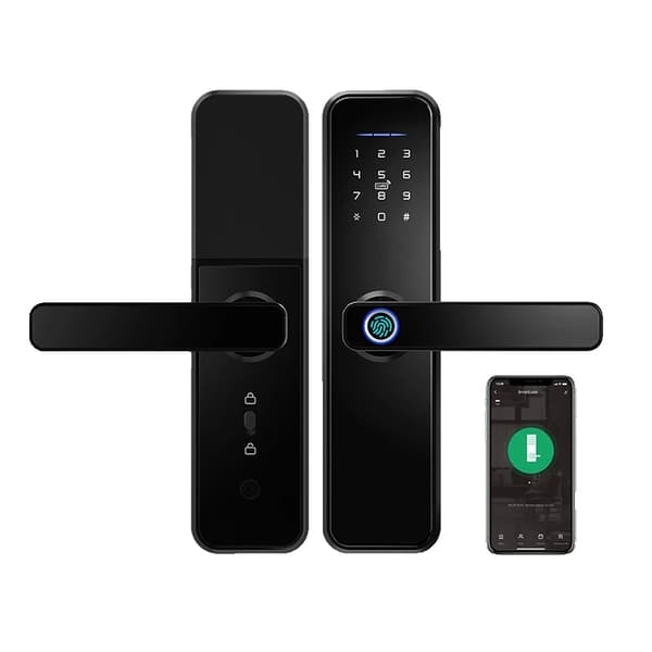 Smart biometrisk dörrlås, WiFi-appåtkomst, hållbar aluminiumlegering,180 5050