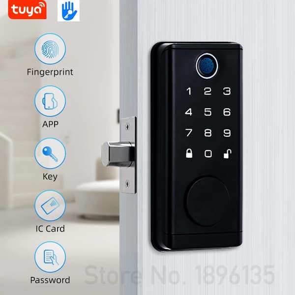 Smart Fingerprint Dør Lås, Flere Adgangsmuligheder, Holdbar Zinklegering,Fingeraftryksdesign