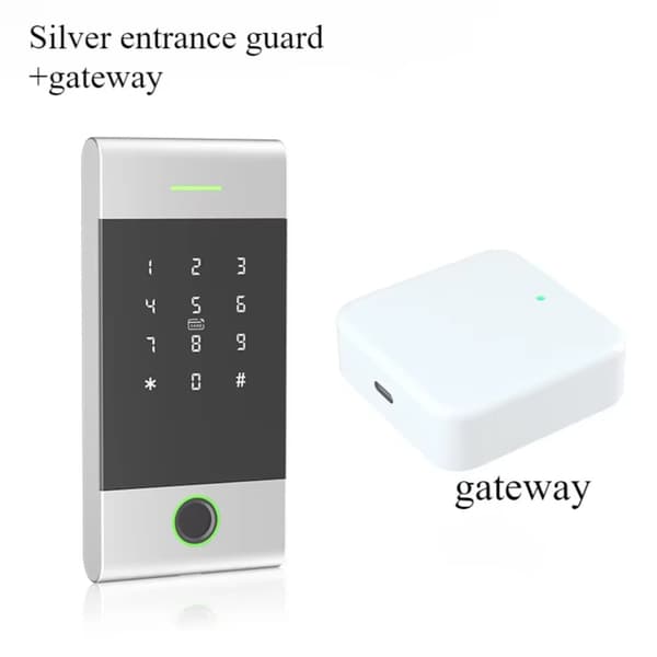 TTLOCK Älykäs Lukkosysteemi, IP67 Vesitiivis, Monipuoliset Avausmenetelmät,Hopea portti