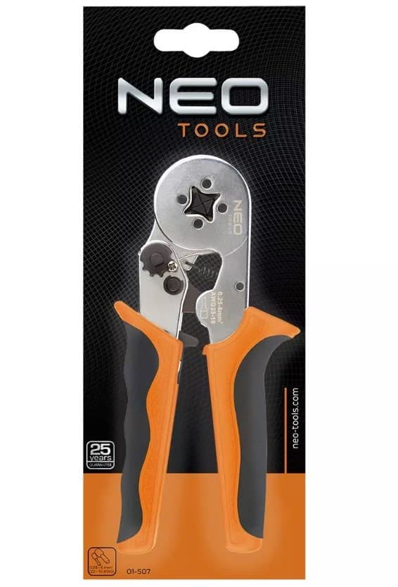 NEO Tools hylsspets krymptång hylsdiameter: 0,25-6 mm²