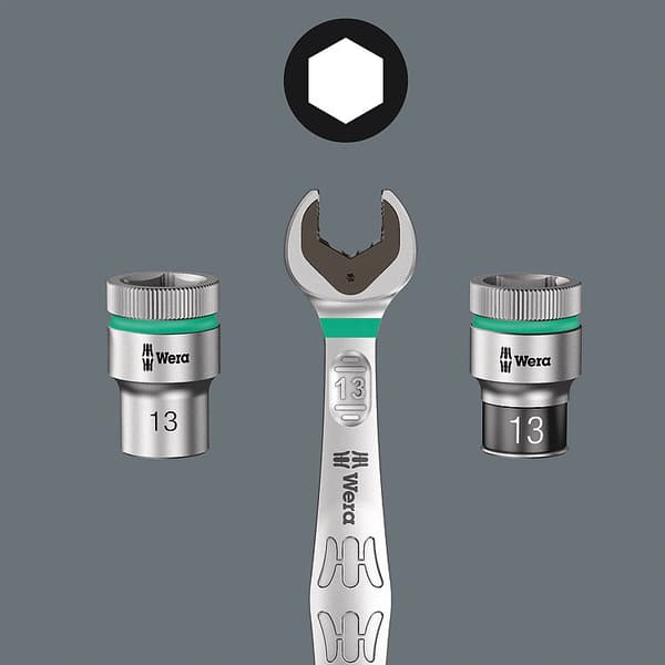 WERA kombinationsnyckel med spärrskaft, 4-pack 10/13/17/19 mm