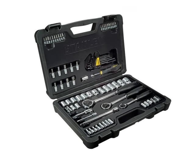 Stanley hylsnyckelsats 80 delar. 1/4, 3/8, 1/2"