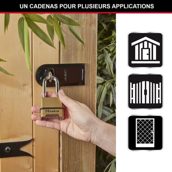 Högsäkerhetshänglås - MASTER LOCK - M175EURDLF - Kombinationslås - Zink - L-fäste - Utomhus