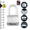 Miniatyrbillede 3 af 6: Sæt med 3 MASTER LOCK M5EURTRILF hængelåse med nøgle - Meget høj sikkerhed - Lamineret stål - M-bøjle