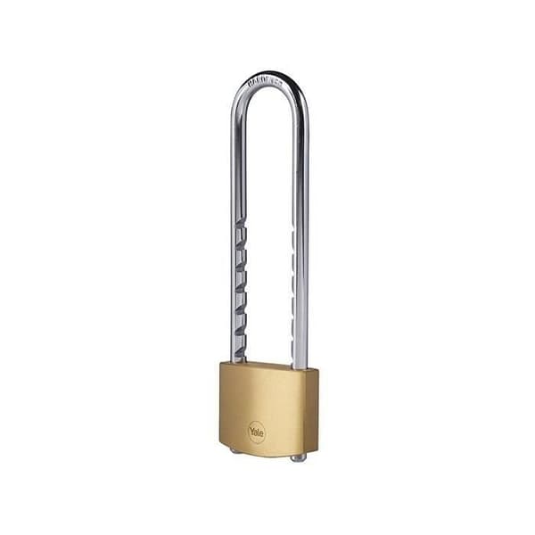 Mässingshänglås - YALE - Y110B/50/155/1 - 50 mm - XL härdad stålbygel - 3 nycklar - För kedjor, stegar, grindar, cyklar