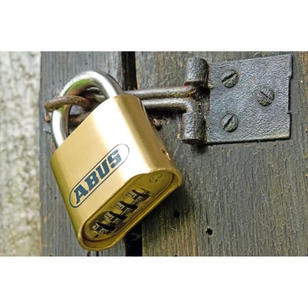 Kombinationshængelås - ABUS - 180IB/50 B/DFNLI - Smedet messinghus - Rustfri stålbøjle - Firecifret numerisk kode