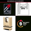 Miniatyrbillede 3 af 5: Højsikkerhedshængelås i massiv messing - MASTER LOCK - M1177EURDCC - Beskyttet sjækel - Kombination - Ultra modstandsdygtig og