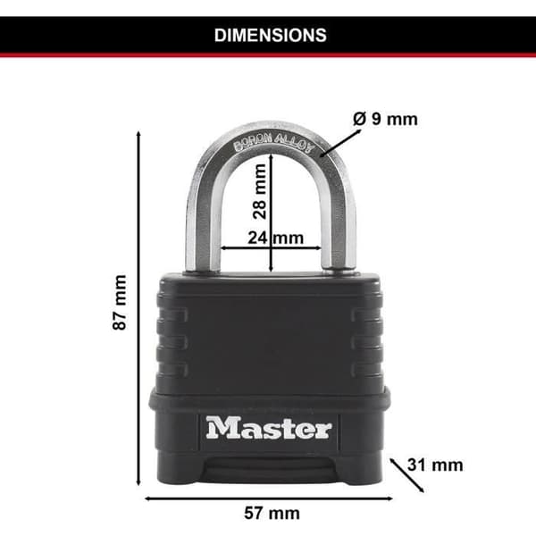 MASTER LOCK Högsäkerhetshänglås [Kombination] [Zink] [Utvändig] M178EURD