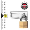 Miniatyrbillede 3 af 4: Pakke inklusive dørhasp og hængelås med nøgle - MASTER LOCK - 140703EURD -