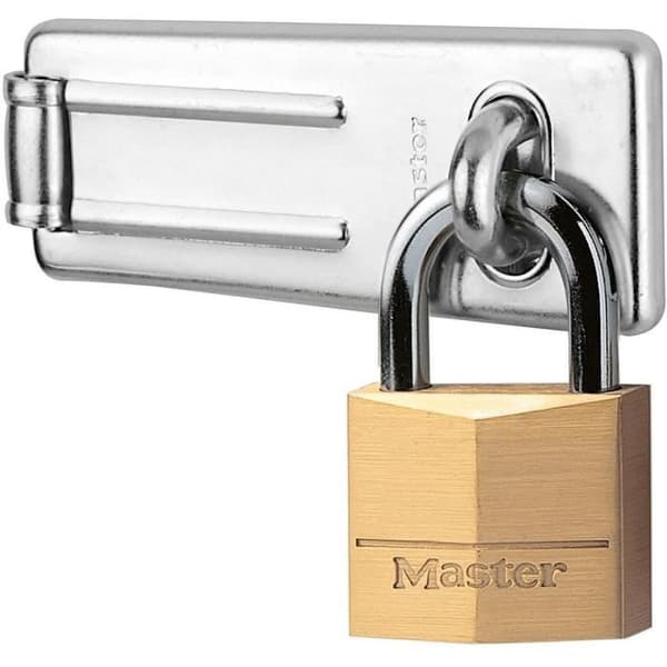 Pakke inklusive dørhasp og hængelås med nøgle - MASTER LOCK - 140703EURD -