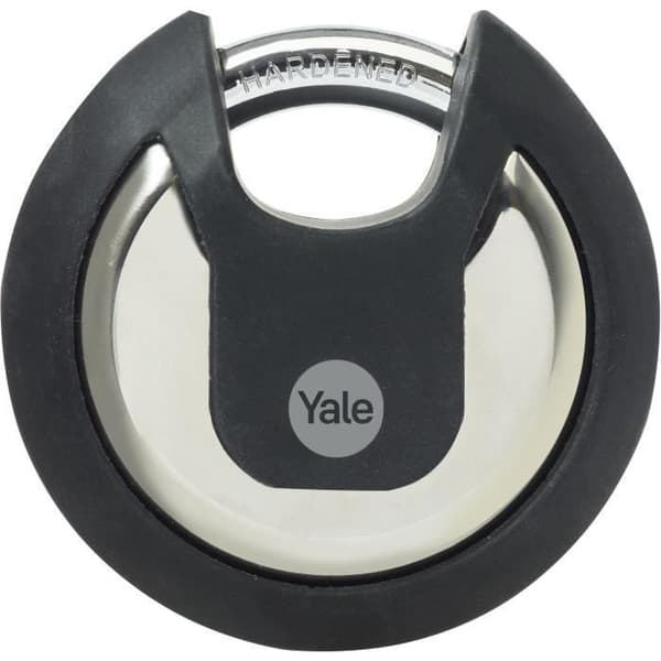 Skivehængelås i rustfrit stål - YALE - Y130B/70/116/1 - 70 mm - Hærdet stålbeskyttet bøjle - 3 nøgler