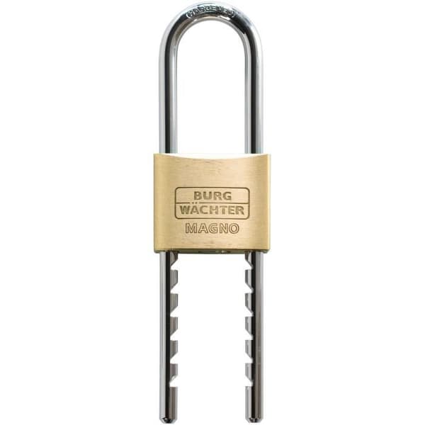 Hänglås i massiv mässing - BURG WACHTER - 400 E HB 50 Flex SB - stor justerbar bygel - dubbel låsning