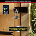 Miniatyrbild 4 av 5: Högsäkerhetshänglås - MASTER LOCK - M1EURTRILH - Nyckel - Laminerat stål - Utvändigt - L-schackel - 3-pack - Perfekt för skjul